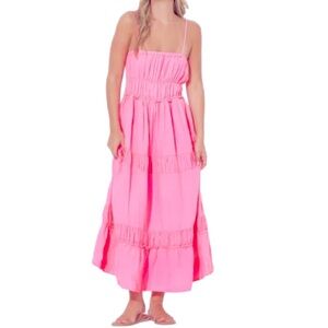 Ocean Drive Hot Pink Gauze Maxi Dress